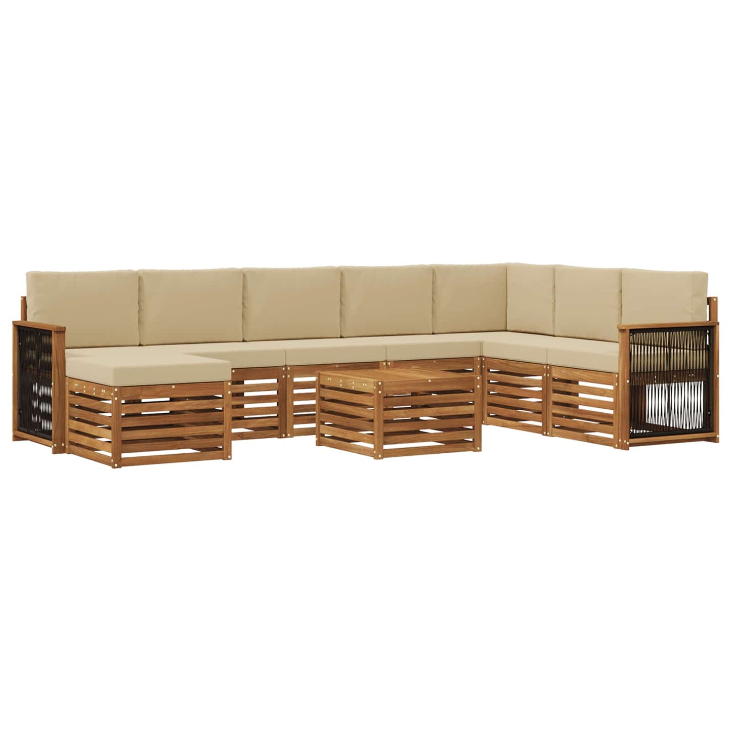 Set di divani da esterno 7 pz Naturale