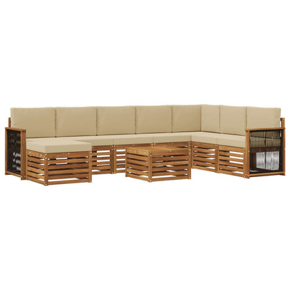 Set di divani da esterno 7 pz Naturale