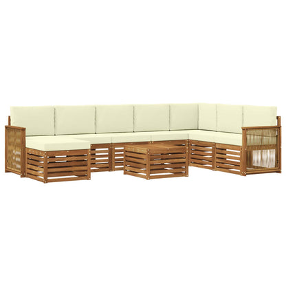 Set di divani da esterno con cuscino 7 pcs Naturale e Crema
