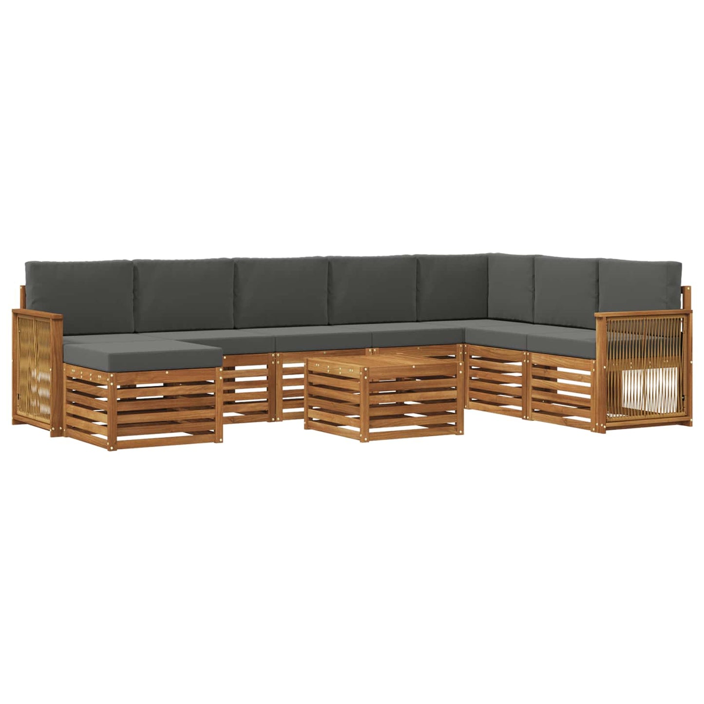 Set di divani da esterno 7 pz Naturale e Antracite