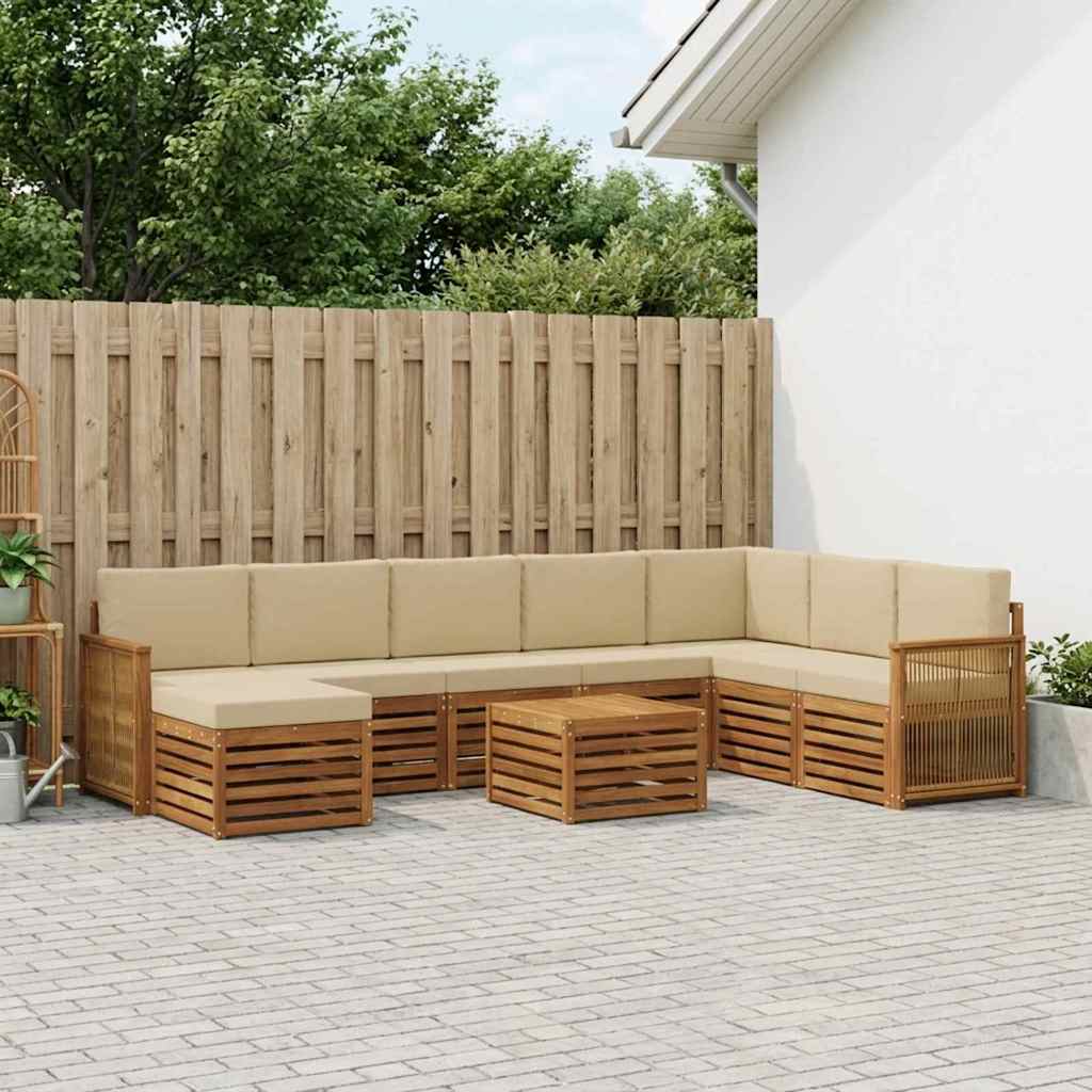 Set di divani da esterno con cuscino 7 pcs Naturale