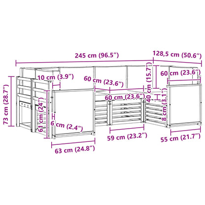Set divano sezionale con cuscino 5 pcs