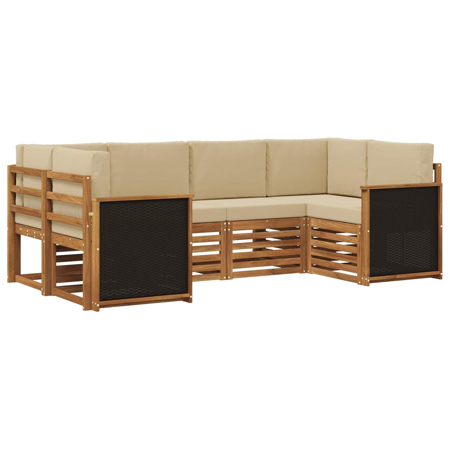 Set di divani da esterno 5 pz Naturale