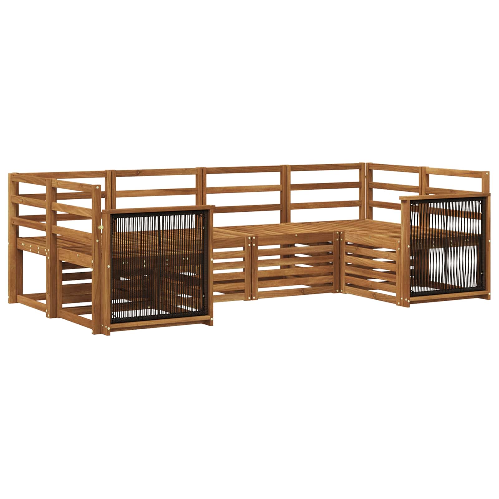 Set divano sezionale 5 pcs Naturale Legno di Acacia Massello | homemem39