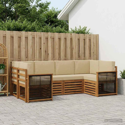 Set di divani da esterno 5 pz Naturale
