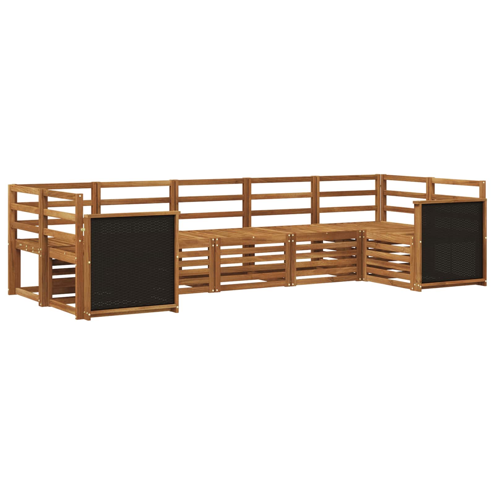 Set divano sezionale 6 pcs Naturale Legno di Acacia Massello | homemem39
