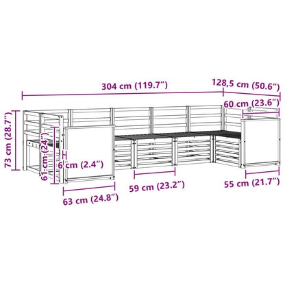 Set di divani da esterno 6 pz Naturale Legno di Acacia Massello - homemem39