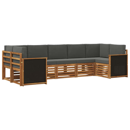 Set di divani da esterno 6 pz Naturale e Antracite