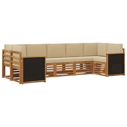 Set divano sezionale con cuscino 6 pcs Naturale