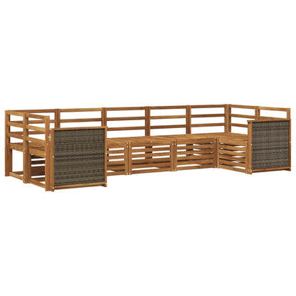 Set di divani da esterno 6 pz Naturale Legno di Acacia Massello - homemem39