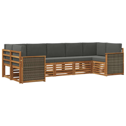 Set divano sezionale con cuscino 6 pcs Naturale e Antracite