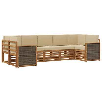 Set di divani da esterno 6 pz Naturale