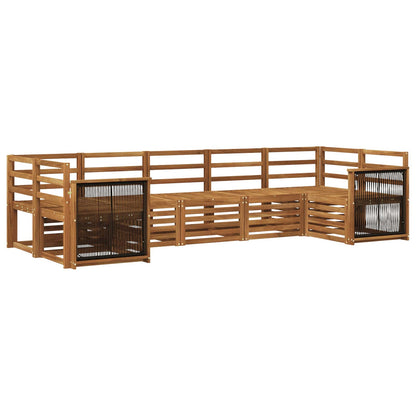 Set di divani da esterno 6 pz Naturale Legno di Acacia Massello - homemem39