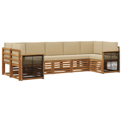 Set di divani da esterno 6 pz Naturale