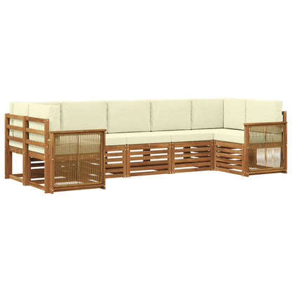 Set divano sezionale con cuscino 6 pcs Naturale e Crema