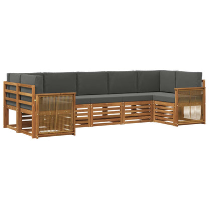 Set di divani da esterno 6 pz Naturale e Antracite
