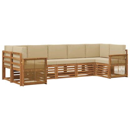 Set divano sezionale con cuscino 6 pcs Naturale