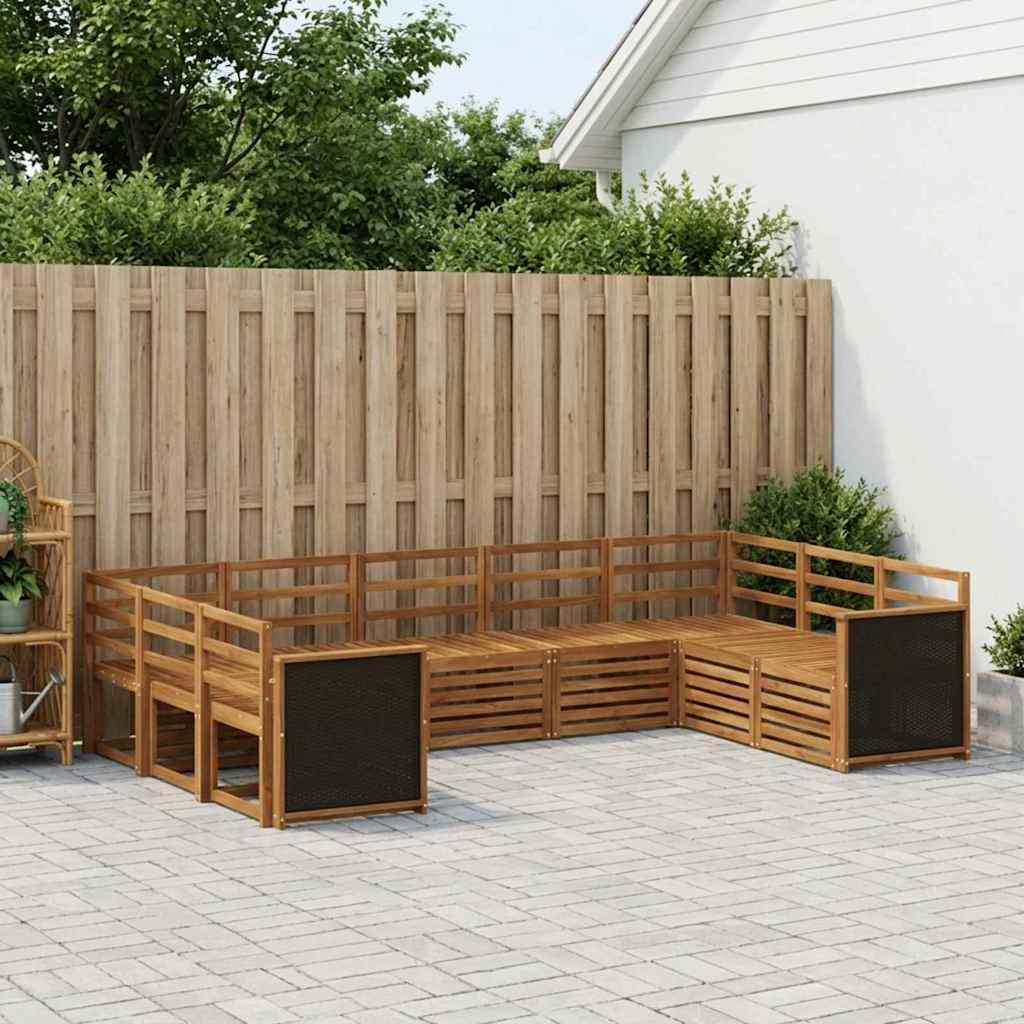 Set divano sezionale 7 pcs Naturale Legno di Acacia Massello