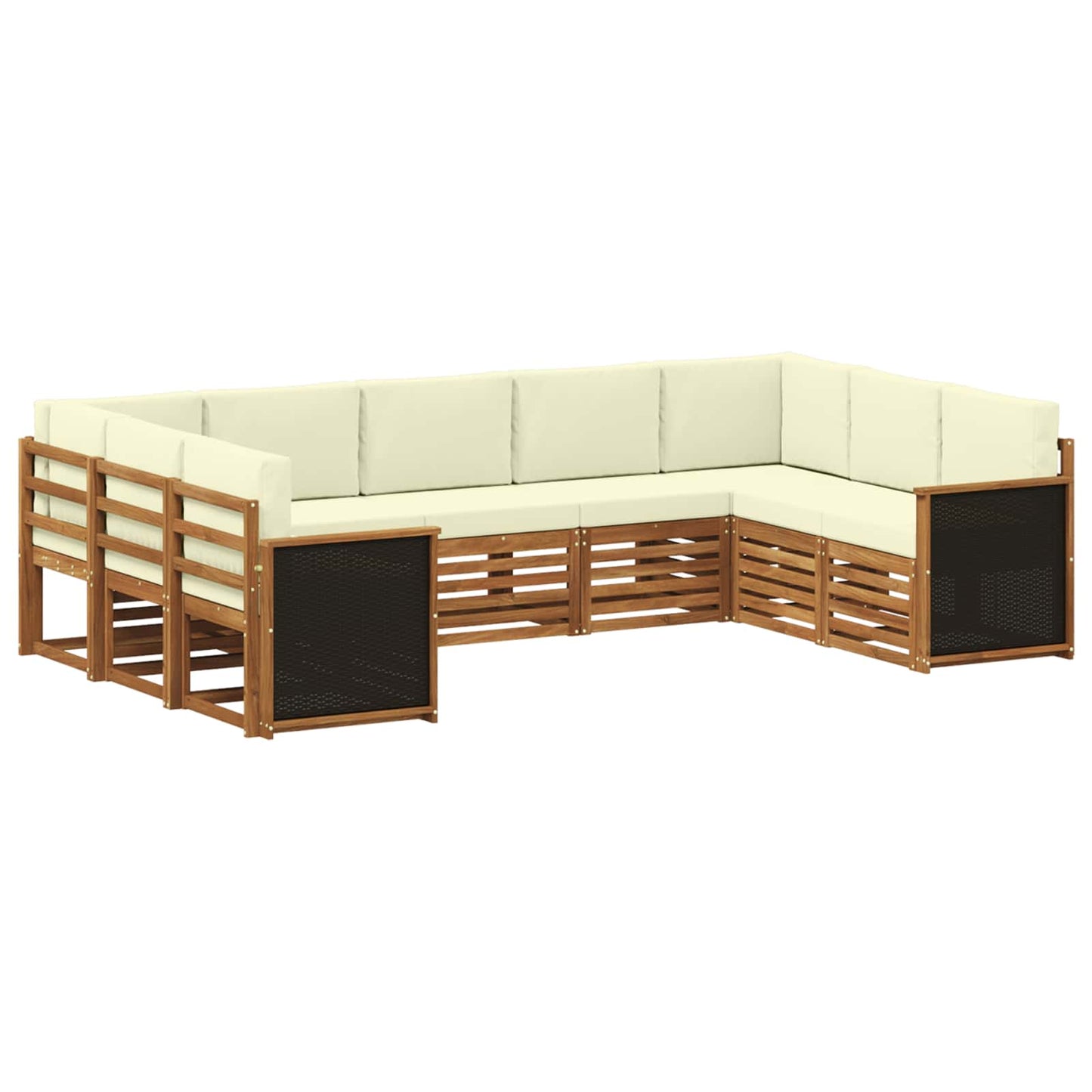 Set divano sezionale con cuscino 7 pcs Naturale e Crema