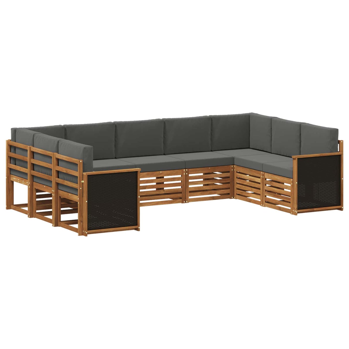Set di divani da esterno 7 pz Naturale e Antracite