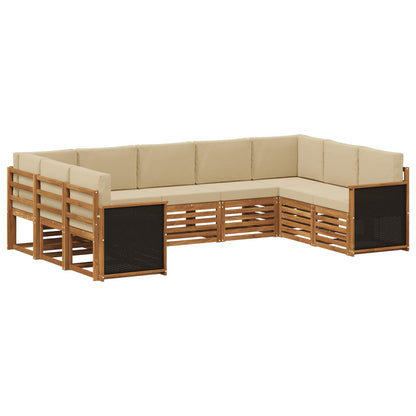 Set divano sezionale con cuscino 7 pcs Naturale