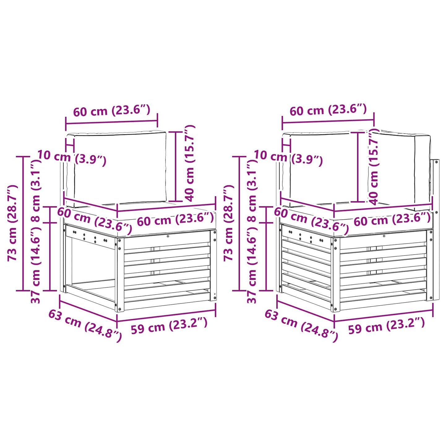 Set divano sezionale con cuscino 7 pcs Naturale