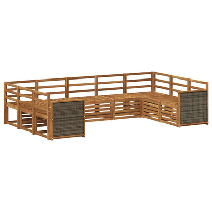 Set di divani da esterno 7 pz Naturale Legno di Acacia Massello - homemem39
