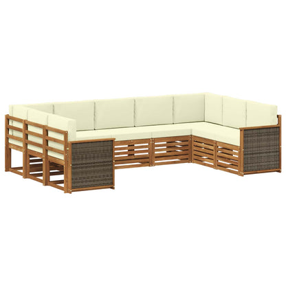 Set divano sezionale con cuscino 7 pcs Naturale e Crema