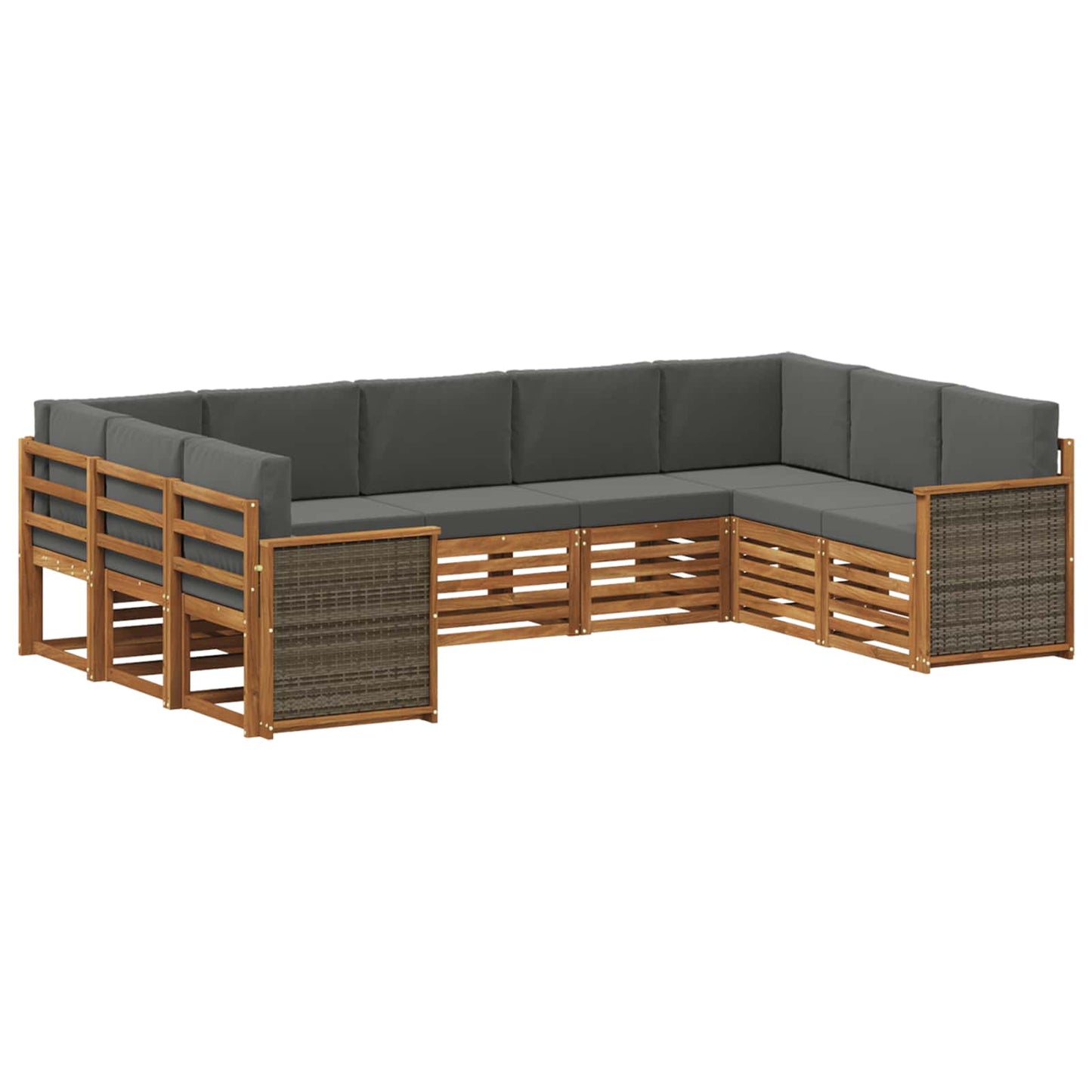 Set di divani da esterno 7 pz Naturale e Antracite
