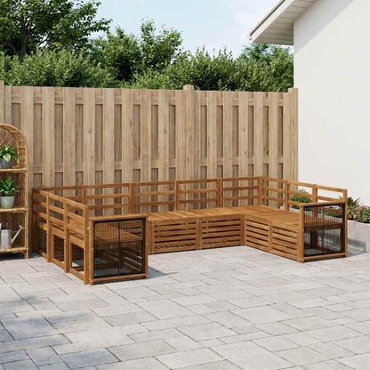 Set divano sezionale 7 pcs Naturale Legno di Acacia Massello