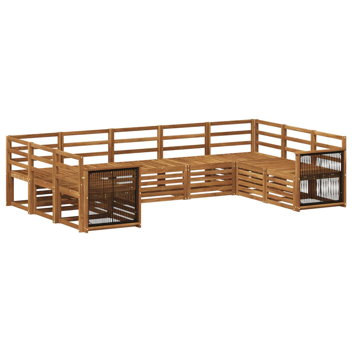 Set di divani da esterno 7 pz Naturale Legno di Acacia Massello - homemem39
