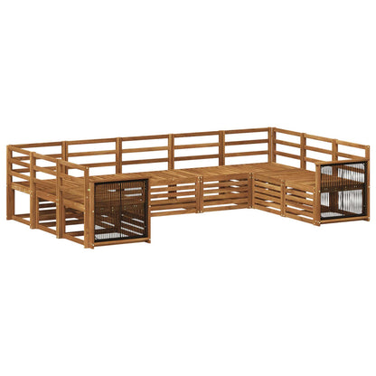 Set di divani da esterno 7 pz Naturale Legno di Acacia Massello - homemem39