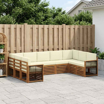 Set divano sezionale con cuscino 7 pcs Naturale e Crema