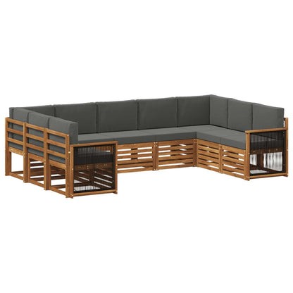 Set divano sezionale con cuscino 7 pcs Naturale e Antracite