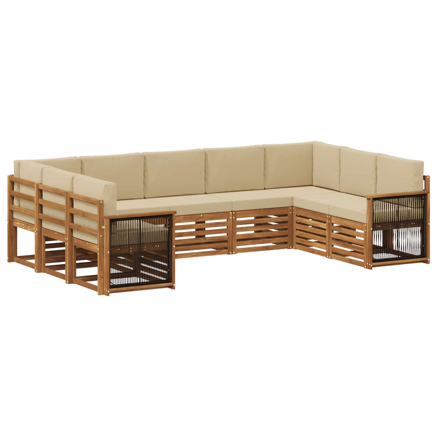 Set di divani da esterno 7 pz Naturale