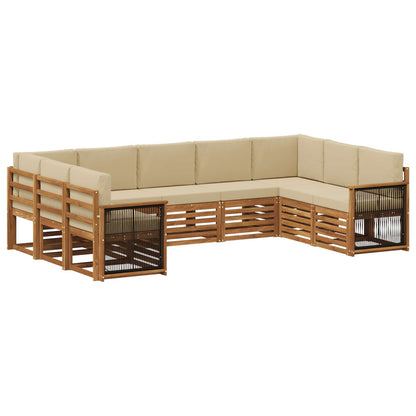 Set di divani da esterno 7 pz Naturale