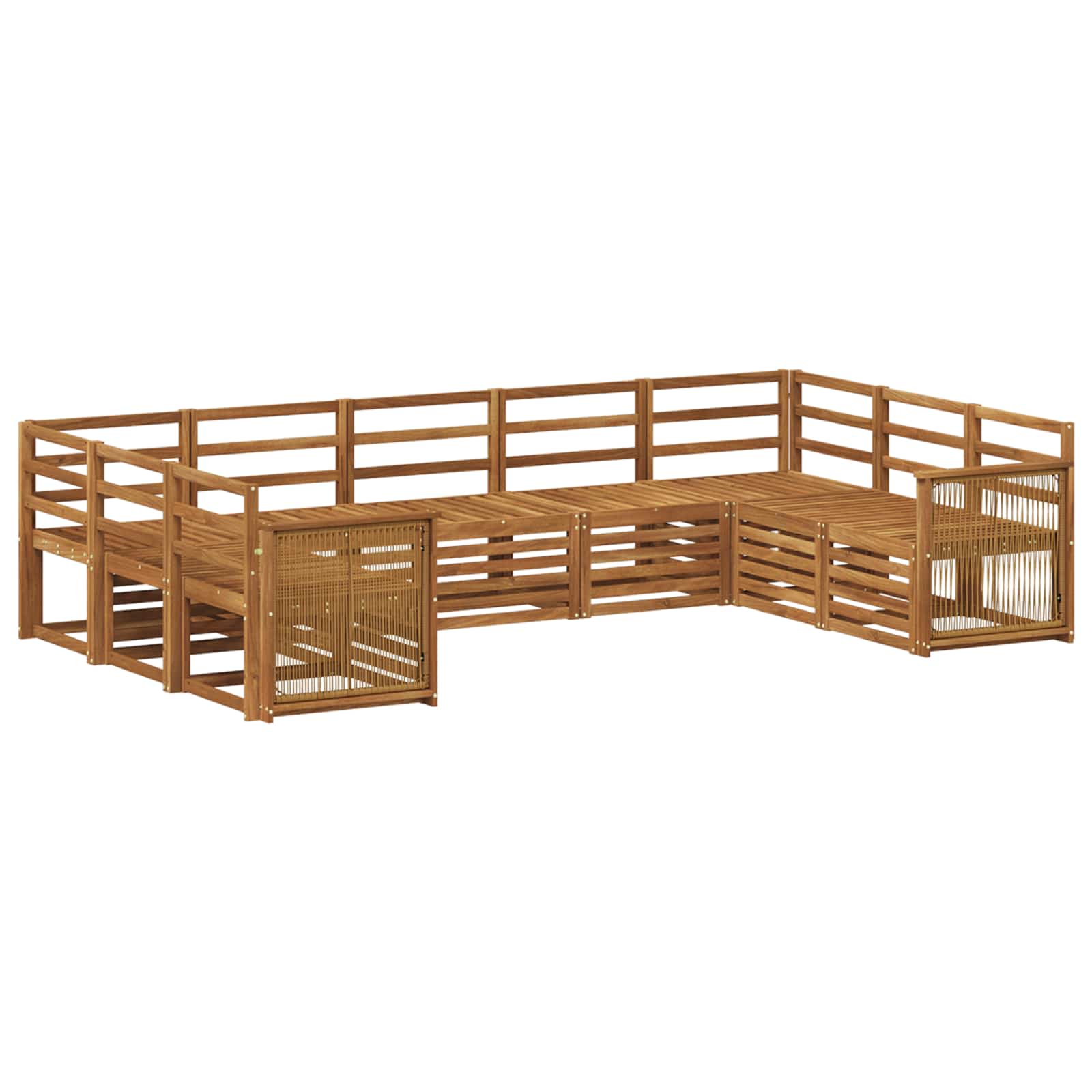 Set di divani da esterno 7 pz Naturale Legno di Acacia Massello - homemem39