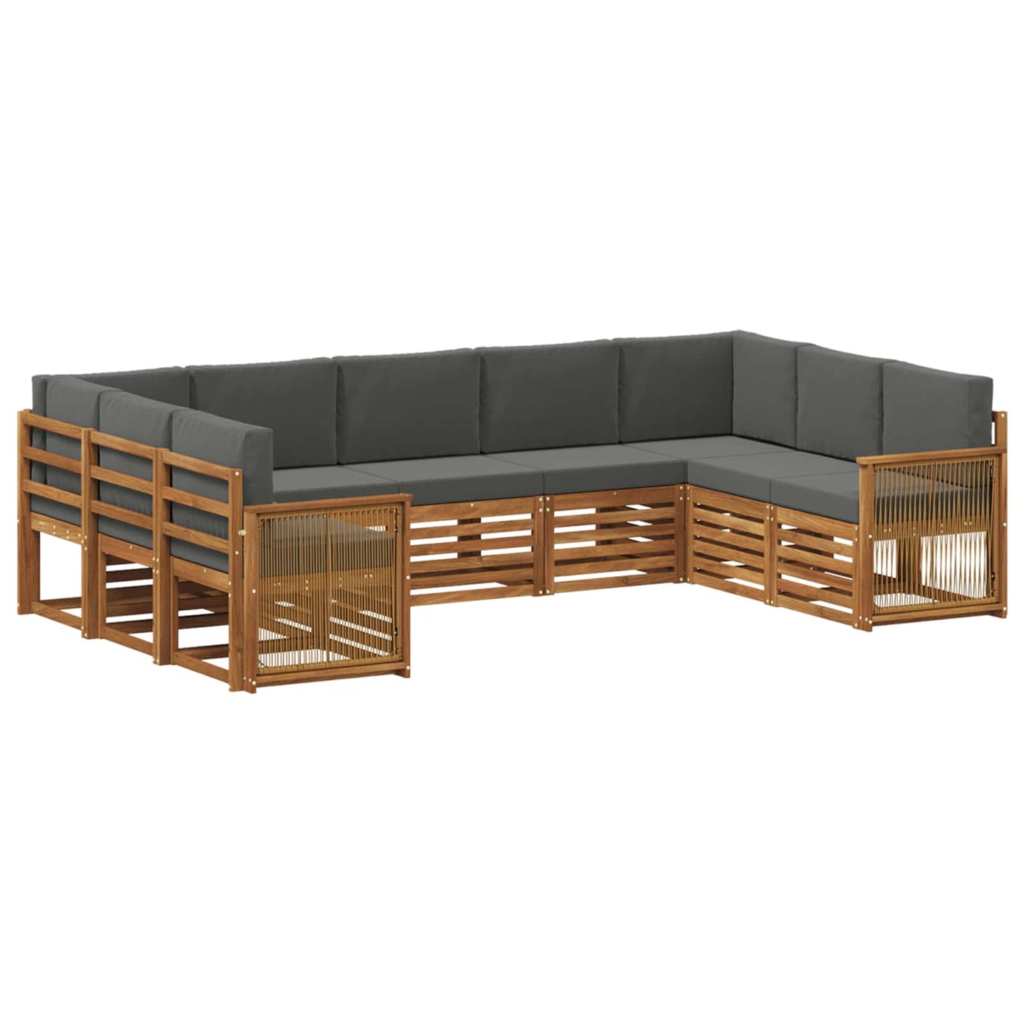 Set di divani da esterno 7 pz Naturale e Antracite
