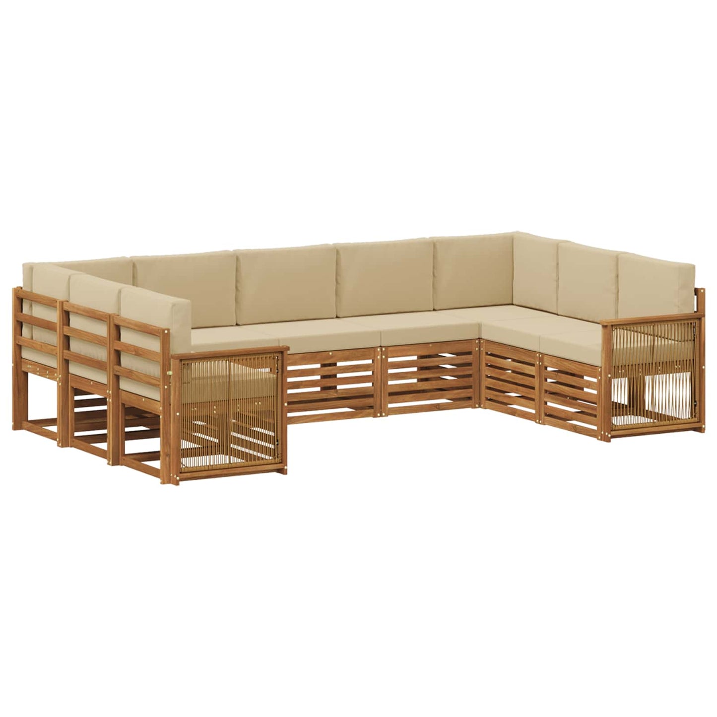 Set di divani da esterno 7 pz Naturale