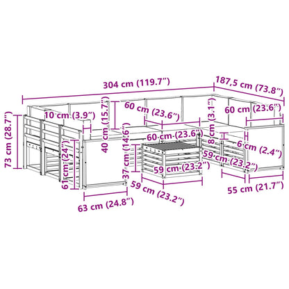 Set divani Legno di Acacia Massello