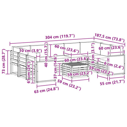 Set divani Legno di Acacia Massello