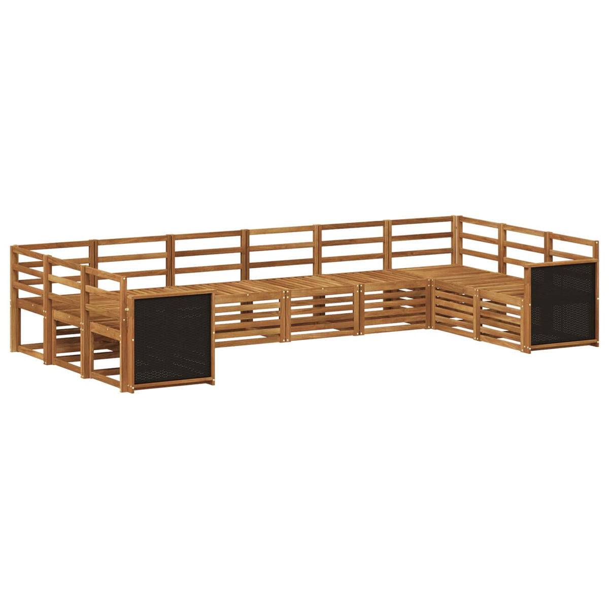 Set di divani da esterno 7 pz Naturale Legno di Acacia Massello - homemem39