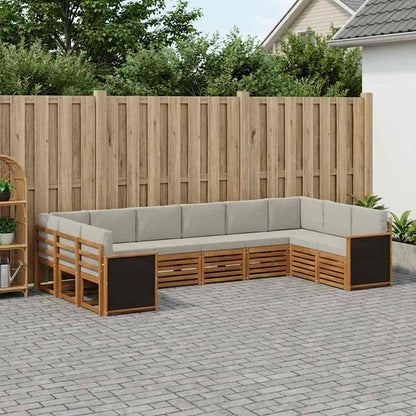 Set divano sezionale con cuscino 7 pcs Naturale e Grigio Chiaro