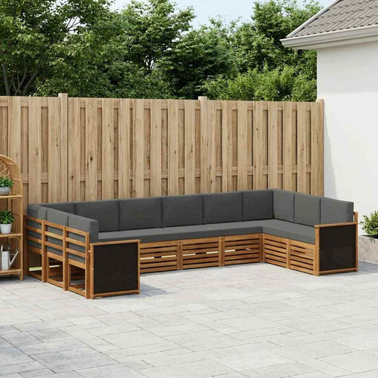 Set divano sezionale con cuscino 7 pcs Naturale e Antracite