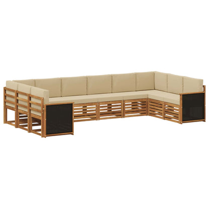 Set divano sezionale con cuscino 7 pcs Naturale