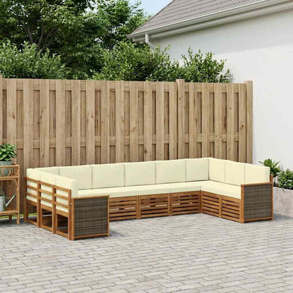 Set divano sezionale con cuscino 7 pcs Naturale e Crema