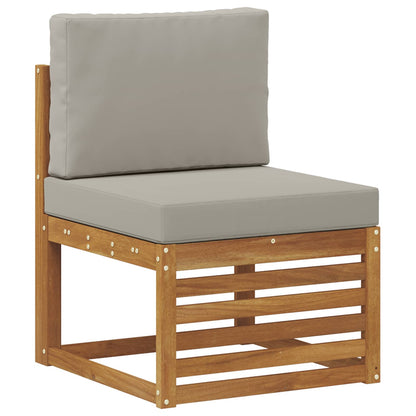 Set divano sezionale con cuscino 7 pcs Naturale e Grigio Chiaro