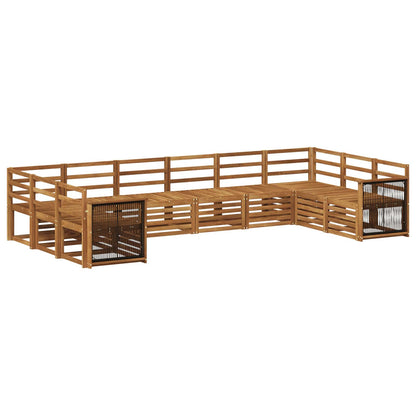 Set divano sezionale 7 pcs Naturale Legno di Acacia Massello