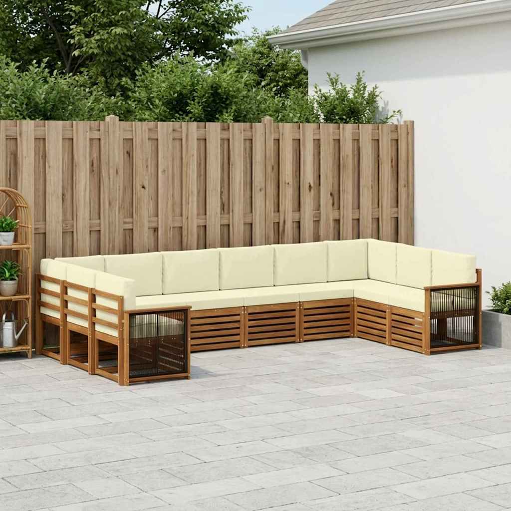 Set divano sezionale con cuscino 7 pcs Naturale e Crema