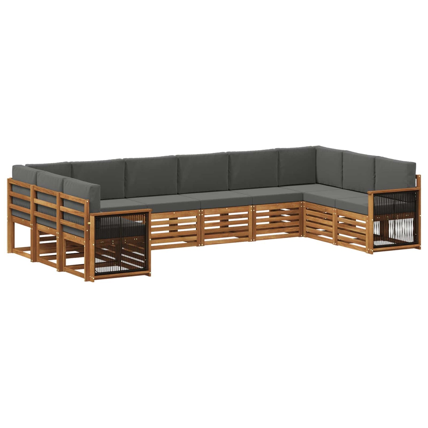 Set divano sezionale con cuscino 7 pcs Naturale e Antracite